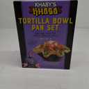 Khaby Lame Tortilla Bowl Pan Set, Easy to Use, Dishwasher Safe Plastic, Black, 4-Pack