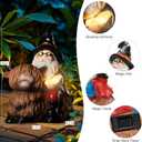 Magic Gnome Riding Highland Cow Statue - Wizard Gnome and Magic Book Outdoor Garden Decor, for Lawns and Yards, Gifts for Women