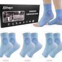 3Pairs Neuropathy Socks for Women and Men, Toeless Compression Socks for Neuropathy Pain Relief, Open Toe Foot Compression Sleeves for Plantar Fasciitis, Arch Support and Ankle Support
