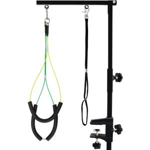 Kalolary Foldable Pet Dog Grooming Arm with Clamp, Dog Grooming Loop Noose & Two No Sit Haunch Holder (Single Arm)