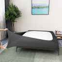 Box Spring Cover Queen/Cal Queen Size - Jersey Knit & Stretchy Wrap Around 4 Sides Bed Skirt for Hotel & Home, Heather Gray