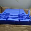 IDL Packaging 18-Gallon Industrial Plastic Tote with Hinged Lids, Pack of 3
Heavy-Duty Blue Large 27" L x 17" W x 12" H Container for Warehouses, Garages, and Home Storage