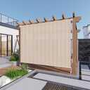 LOVE STORY Patio Shades Roll up Outdoor 6'(W) * 8'(H) Cordless Patio Blinds Roller Shade for Porch Pergola Deck Patio, Beige