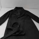 BZB Women's Trench Coat Long Wool Blend Pea Coat Winter Casual Overcoat Notched Lapel Collar Belted Long Jacket Outerwear (Medium, Black)