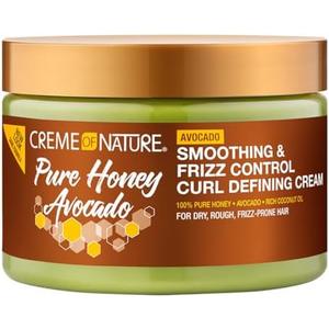 Pack of 2 Creme of Nature Pure Honey Define Hair Food Smoothing & Frizz Control Curl Defining Cream, Defines & Softens Natural Curls, With Avocado Oil, Pure Honey & Coconut Oil, No Crunch Styling, 11.5 oz