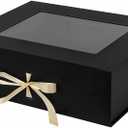 Black Extra Large Gift Box 19x6x6 Inches with Magnetic Lid, 1 Count