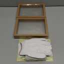 MUYE 5x7 Floating Frame Set of 2,Double Glass Rustic Photo Frame for Wall Hanging or Tabletop Standing,Also Display 4x6 or 3x5 Photo for Floating Effect,Natural