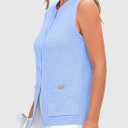 PRETTYGARDEN Women's 2026 Spring Sweater Vest Sleeveless Button Down Knit Cardigan Tank Tops Summer Business Casual Outfits (Blue, L)