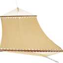 Sunnydaze Soft-Spun Polyester Rope Double Hammock for Outside - 600-Pound Weight Capacity Extra Large Hammock - Tan