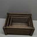 Farmhouse Antique Black Wooden Crate for storage, Rustic Decorative Boxes, Set Of 3 Nesting Wooden Storage Crates For display, Handmade Natural Solid Wood Box (Rustic Black)