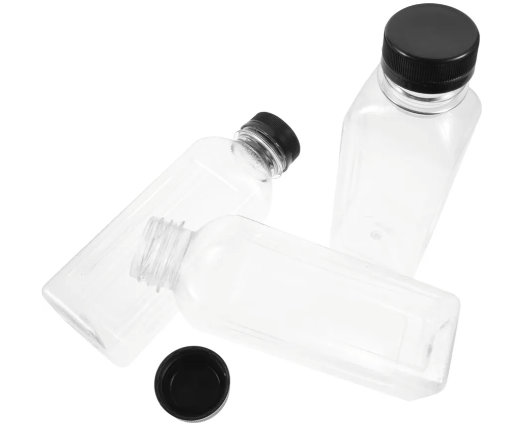 Unomor Empty Juice Bottles with Lids 350ml Plastic Bottles for Juice Storage Reusable Beverage Containers with Caps