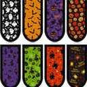 Patelai 8 Pieces Halloween Cast Iron Skillet Handle Covers Pan Handle Holder Sleeve Heat Resistant Non Slip Skillet Pot Holders for Halloween Kitchen Cooking BBQ Baking Cookware, 8 Scary Styles