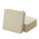 Fitfree Outdoor Chair Cushions, Water-Resistant & Fade-Resistant, Patio Furniture Square Seat Replacement Chair Pads with Ties Zipper, Removable Cover, Non-Slip Bottom, Set of 4, 19 x 19 Inch, Beige