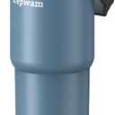 Kepwam T3 Self-Heating Travel Mug 20oz, Temperature-Controlled Coffee Warmer Mug, Smart Travel Coffee Mug Keep Coffee Drinks Hot, Heated Mug Great for Driver Outdoor Fits Car Cup Holders (Steel Blue)