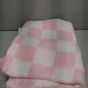Checkered Throw Blanket, Pink Soft Cozy Fluffy Knitted Throw Blankets for Couch, Sofa, Bed, Chair, Warm Fuzzy Travel Picnic Lightweight Plaid Blanket, 50x70 inches