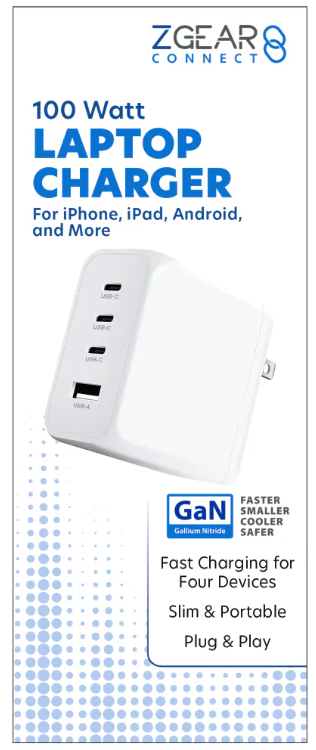 Zgear 100w Wall Charger 3 USB c / 1 USB A