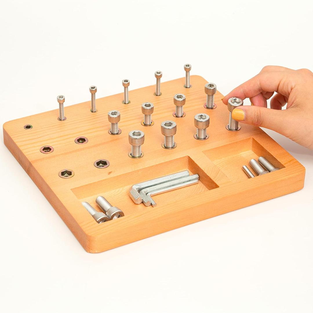DICYWUDI Wooden Pegboard for Finger Dexterity, Finger Strength Trainer for Hand Grip Strengthener Targeted Strength, Relief & Recovery for Men, Women, and Seniors