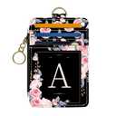 Slim Wallet Credit Card Holder, Initial Letter Y, RFID Wallet Women Cute Small Front Pocket with Zipper, PU Leather Thin Travel RFID Blocking Card Case ID Window,Ladies Gifts