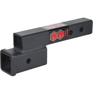 TOPTOW Trailer Receiver Hitch Extender Adapter 2" Drop/Riser, 7" and 9" Extension Length, 2" Shank, 7500lbs Towing Capacity, Matte Black
