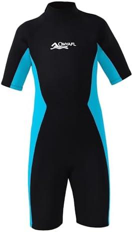OMYAFL Wetsuit for Kids Boys Girls 2mm Neoprene Wetsuit in Cold Water Swimming and Surfing, 10