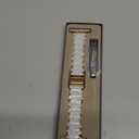 V.R.HOPE Apple Watch Band for Women 38mm 40mm 41mm 42mm Fashion Rose Gold Stainless Steel Metal Strap with Resin Inlay, Fashion Bracelet Compatible with iWatch Series 11/10/9/8/7/6/5/4/3/2/1/SE (Fluorescent White+Rose Gold)