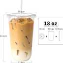 [100 Sets - 18oz Round Bottom Clear Plastic Cups with Lids and Straws, Disposable Iced Coffee Cups with Lids To Go Cold Drink Cups for Smoothies, Juices, Party Catering