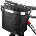 CZXJKKL Bike Basket, Foldable Small Pet Cat Dog Carrier Front Removable Bicycle Handlebar Basket Quick Release Easy Install Detachable Cycling Bag Mountain Picnic Shopping