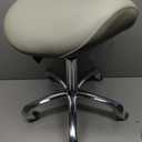Professional Saddle Stool with Wheels Ergonomic Swivel Rolling Height Adjustable for Clinic Dentist Beauty Salon Tattoo Home Office (Grey)