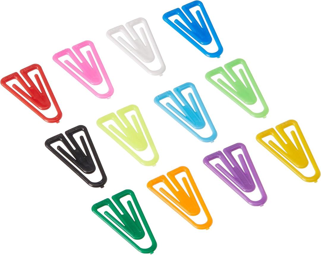 Plastiklips Paper Clips Medium Size 500 Pack ASSORTED Colors (LP-0300)