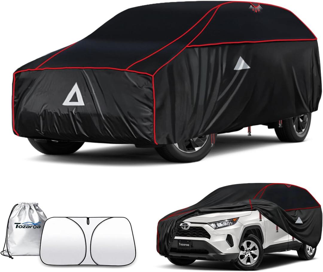 Hail Protector Car Cover for SUV(Length:182"-190"),Waterproof All-Weather Outdoor Anti Hail Thick Multi-Layered EVA with Sun Visor&Storage Bag for RAV4, CRV, Q5, Equinox, Rogue etc