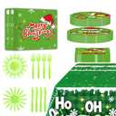 101 PCS Grinchmas Plate Set Christmas Tableware Set for Christmas Party Supplies Birthday Party Decoration
