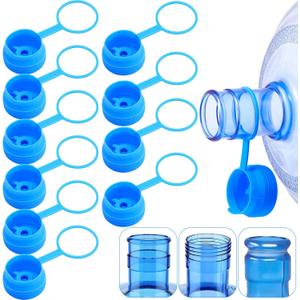10 Pcs 3 and 5 Gallon Jug Cap Reusable Replacement Cap for 55mm Water Bottles Non Spill Silicone Water Dispenser Caps