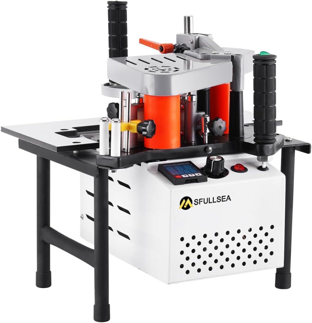 Woodworking Edge Bander Banding Machine Portable Edge Bander Curve Straight Edge Banding Machine Adjustable Speed 5-10m/min 110V