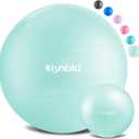 Exercise Ball, Extra Thick Yoga Ball for Workout Pregnancy Stability, 4 Sizes Anti-Burst Balance Ball with Foot Pump - Heavy Duty Fitness Ball Chair for Office, Home & Gym (L,(23-26in,58-65cm), Aqua)