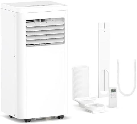ZAFRO 8,000 BTU Portable Air Conditioners, 4 Modes Portable AC Unit with Fast Cooling/Energy Efficient/Remote/24Hrs Timer for Bedroom/Dorms/Indoor Rooms, White