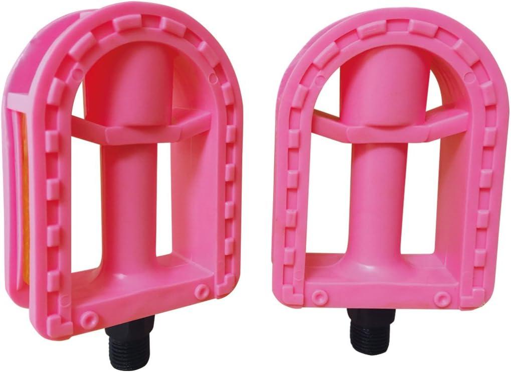 Kid's Bike Pedal 1/2-Inch Bike Pedals 1 Pair Kids Spindle Pedals Resin 12" 14" (Pink,Blue)