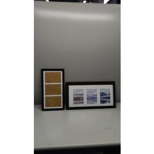 Pack of 2: 10x20 Picture Frame with Tempered Glass, 5x7 Picture Frame Collage, Display Three 5x7 Photos with Mat or 10 x 20 Pictures without Mat - Horizontal or Vertical Wall Mounting, Black; 15"x7" Black Picture Frame - Complete Modern Photo Frame