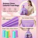 300 Count 8 Gallon Trash Bags - Heavy Duty Medium Garbage Bags 30 Liter Unscented 0.94 Mil Thick & Leakproof Wastebasket Liners for Kitchen Bathroom Home