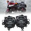 LED Motorcycle Fog Lights Assembly for Honda Gold Wing Goldwing GL1800 2001-2010 2012-2017 Driving Lamps Accessories (Black)