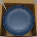 Homienly Deep Dinner Set of 12 - Alternative for Plastic, Microwave and Dishwasher Safe Wheat Straw Plates for Kitchen, Unbreakable Kids (Blue, 9 Inch)