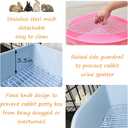 PINVNBY Large Rabbit Litter Box Bunny Corner Toilet Box Small Animal Cage Toilet Pet Potty Trainer Bigger Pan Fan Shape Box for Adult Guinea Pigs Chinchilla Ferret Galesaur (White)