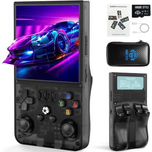 YEQOO R36MAX Retro Handheld Game Console, 4.0 Inch IPS HD Screen Portable Retro Gaming Console, 1.5GHz CPU Support 30+ Emulator Console Video Game Console, 4000mAh Battery (64GB Black)