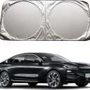 XHRING Car Windshield Sun Shade Sunshade Compatible with Ford Fusion 2013 2014 2015 2016 2017 2018 2019 2020 2021 Sport Hybrid SE SEL Titanium Accessories Foldable Car Front Window Sun Shield