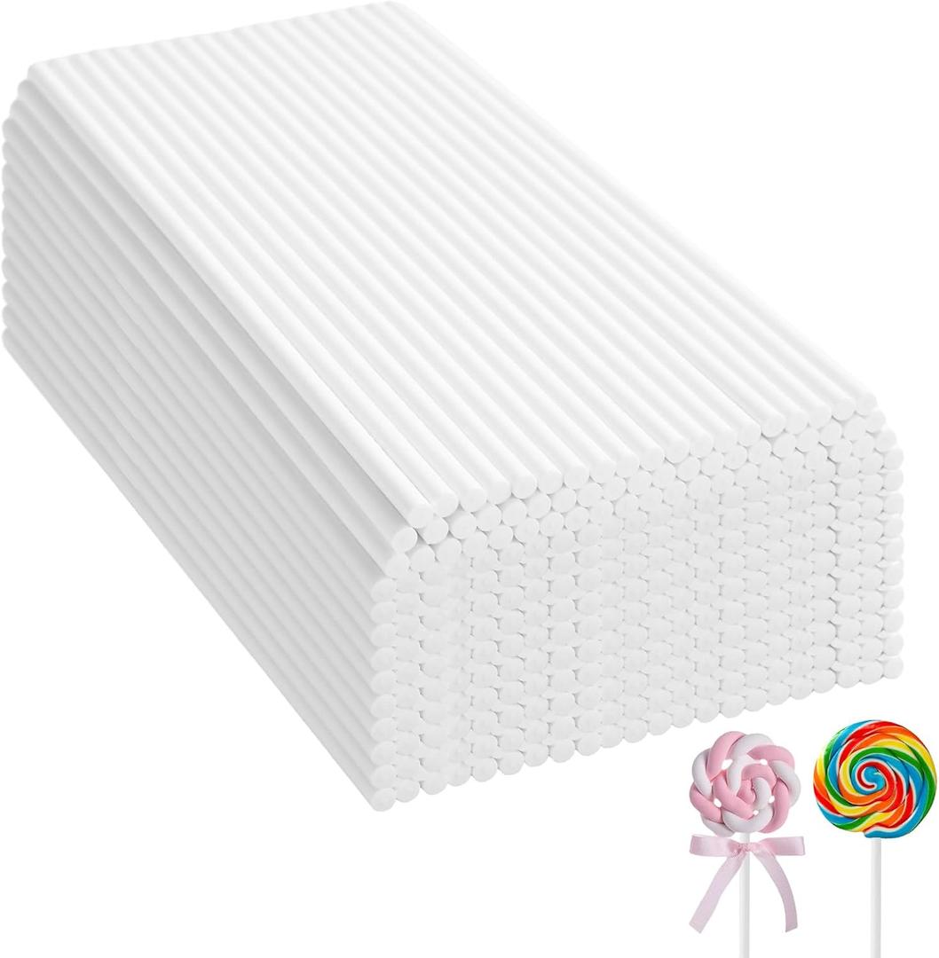 1500PCS 6 Inch White Treat Lollipop Sticks, Paper Cake Pop Sticks, Candy Sticks for Cookies,Rainbow Candy,Chocolate,Cake Topper