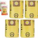 Shop-Vac 90671 Genuine Type H 5-to-9-Gallon High-Efficiency Disposable Collection Filter Bag 4 Pack, Yellow
