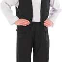 Fun Shack Victorian Boy Costume, Kids Historical Outfit, Boys Period Attire, Victorian Style Dress-Up, Medium (Large, Black)