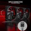 upHere 360mm All-in-One Computer Case Fan with PWM 4-Pin Interface High Performance Cooling Low Noise for Enhanced PC Cooling U3K3