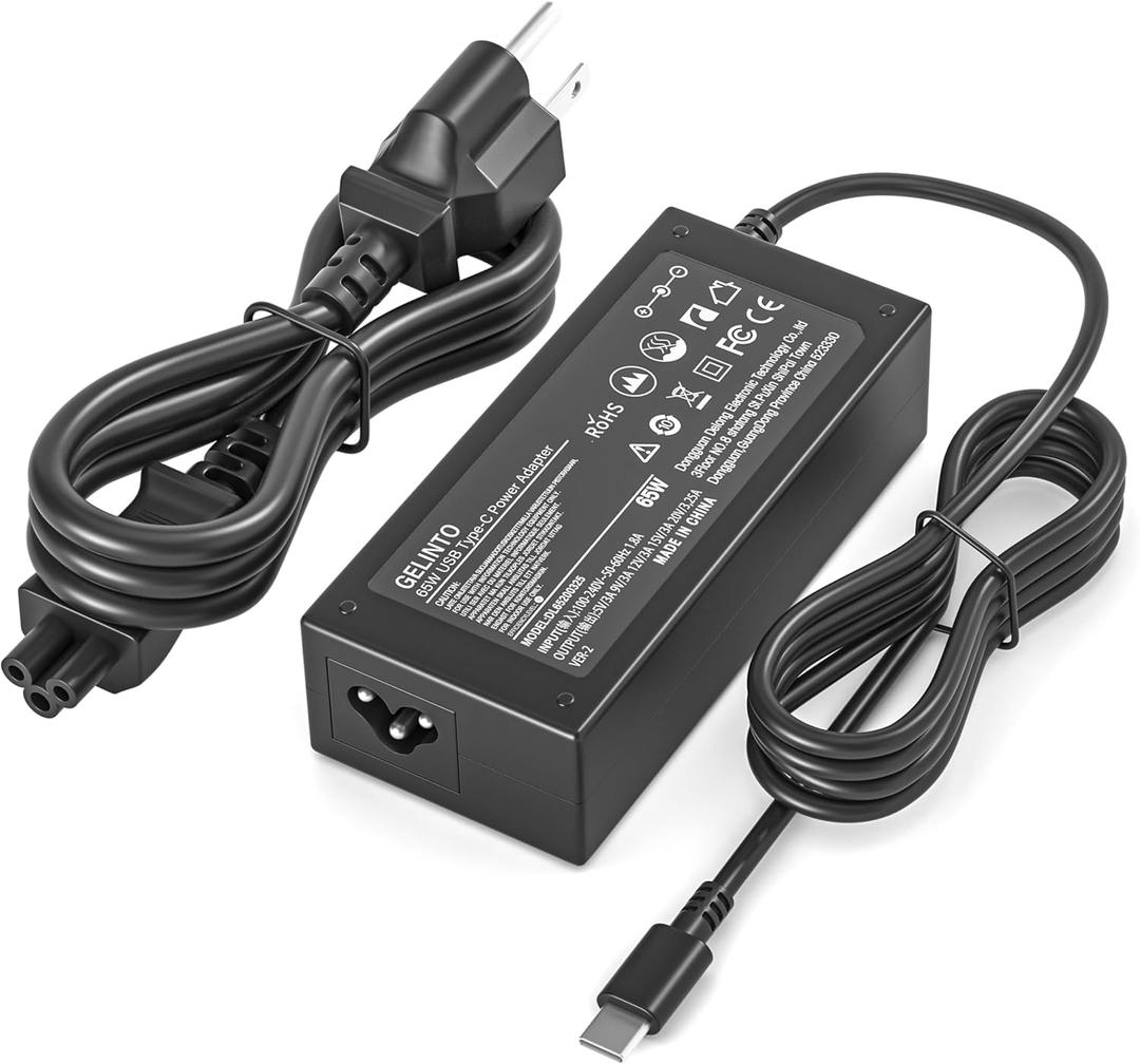 65W USB C Charger Fit for Lenovo Thinkpad/Yoga/Chromebook/Thinkbook and More USB Type C Power Adapter