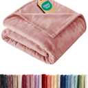 Ultra Soft Fleece Blanket Throw Size - Flannel Fleece Luxury Throw Blanket - Lightweight for Couch Bed Chair - Thick, Warm and Breathable - All Season Cozy Anti-Static Microplush Bedding, Rose Pink
