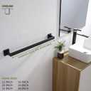 KOKOSIRI 24-Inch Single Towel Bar, Bathroom Kitchen Towel Holder, Wall Mounted SUS304 Stainless Steel Towel Rack, Matte Black, B4003BK-L24
